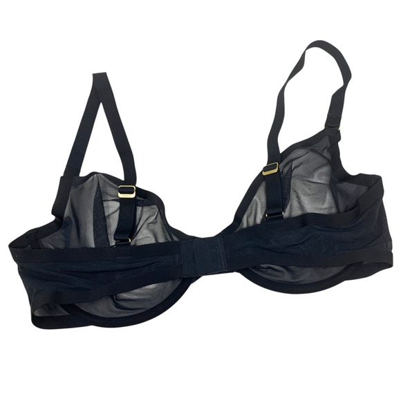 New Cuup The Plunge Black Sheer Mesh Bra Underwire Sz 38D 38 D NWOT - Picture 3 of 5